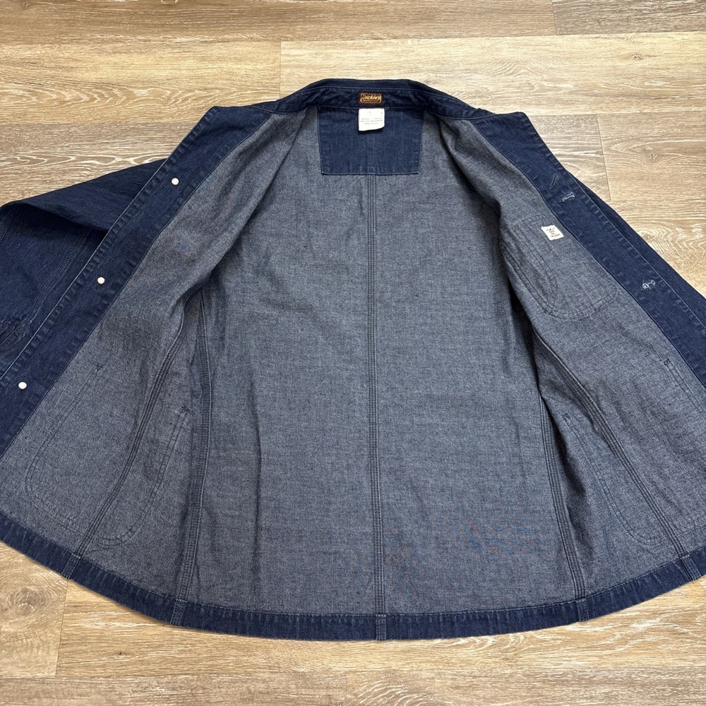 Vintage Dickies Chore Jacket White Oak Cone Blue Denim USA 100% Cotton L 42" EUC - Picture 11 of 14